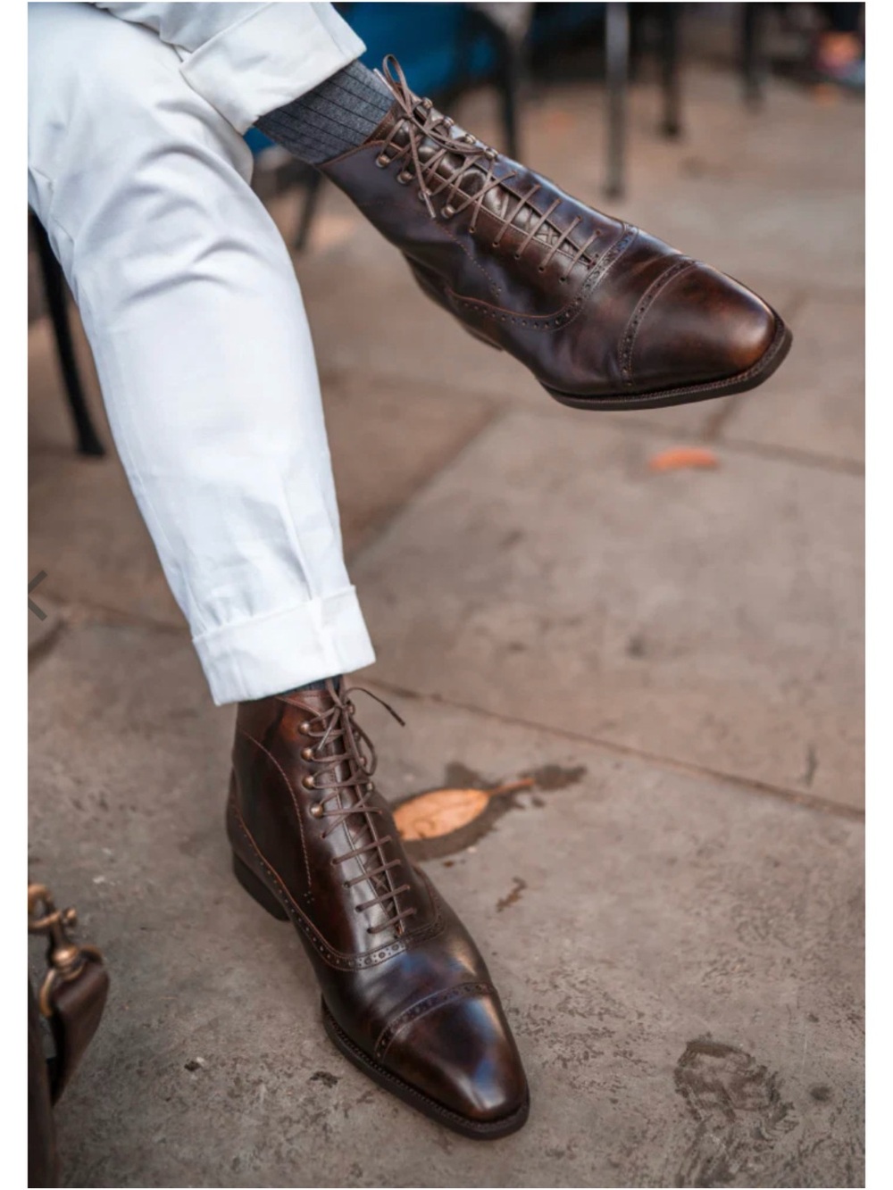 COBBLER UNION Balmoral Brogue Boots in  Museum Brown Size 10.5